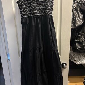 Smocked top Black Tiered Dress